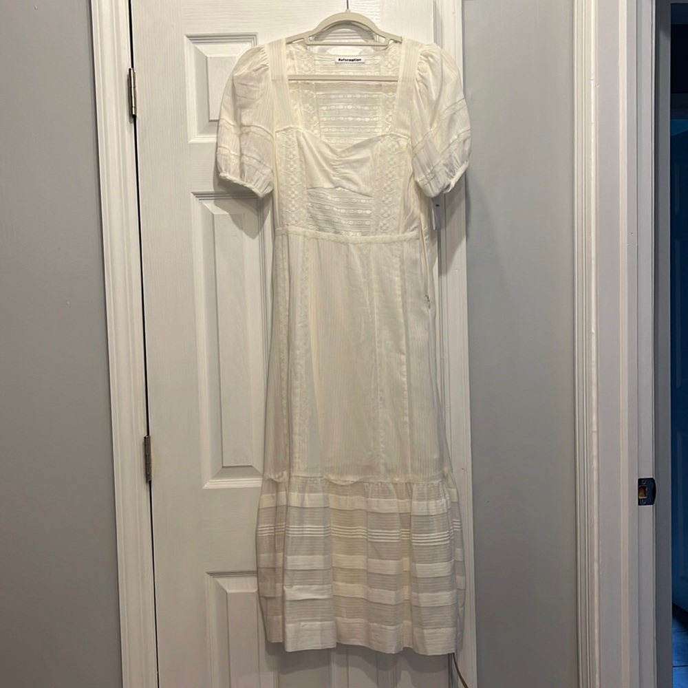 Reformation Norwich Dress Ivory NWT 2P